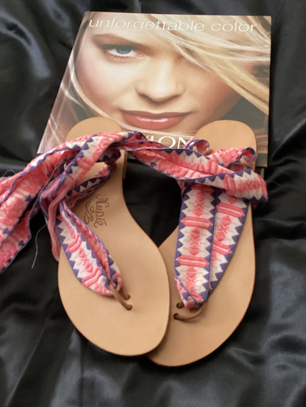 Pink Patterned Wrap Sandals for Women